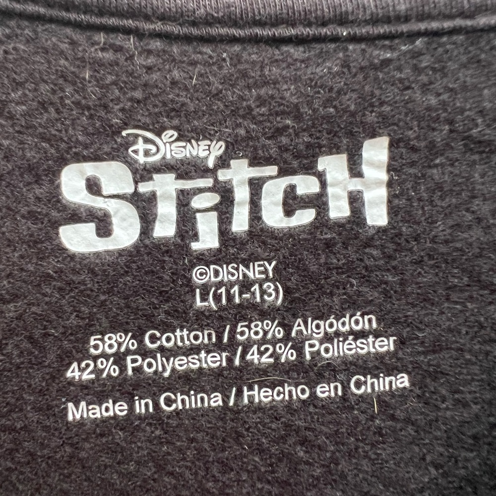 DISNEY Stitch Halloween Black Sweatshirt Bats Pumpkin Pattern Women’s Large - Picture 4 of 8